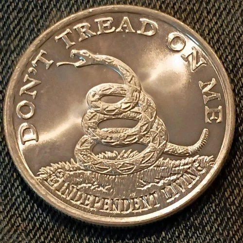 "Don't Tread On Me" 1 oz .999 Fine Silver Round, 1773 Boston Tea Party
