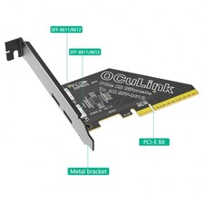PCIe 4.0 X8 to Dual OCuLink SFF-8612 Adapter, Bifurcation x4x4, 64Gbps eGPU U.2