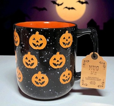 Global Design Speckled Jack O Lantern Mug 16 OZ NEW Holiday Halloween