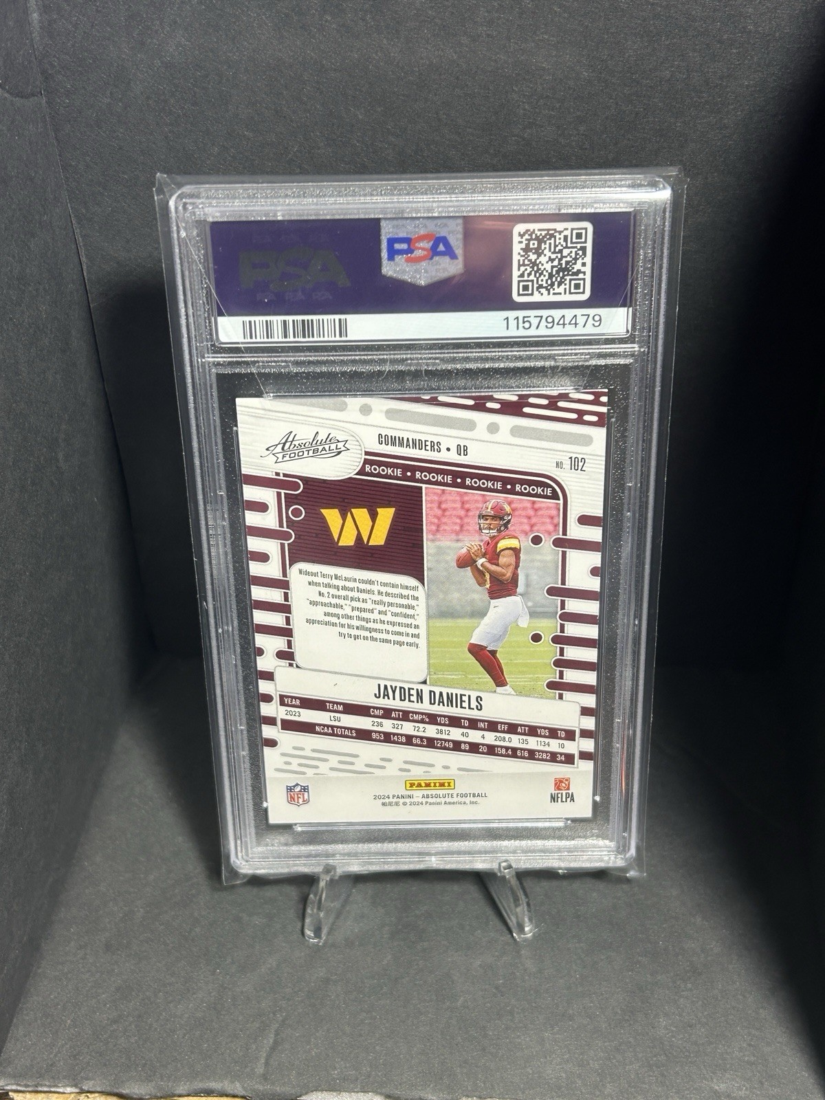 2024 Panini Absolute - Rookies Jayden Daniels #102 (RC) PSA 10 view 2