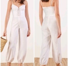 New Reformation Rose Jumpsuit Linen White Size 4