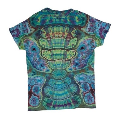 Tie Dye Shirts Psychedelic Ice Dye Blue Purple Green Cotton Size Large Unisex