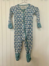 Little Sleepies Blue Rainbow Zippy Baby Sleeper One Piece Bamboo Zip 6-12 Months