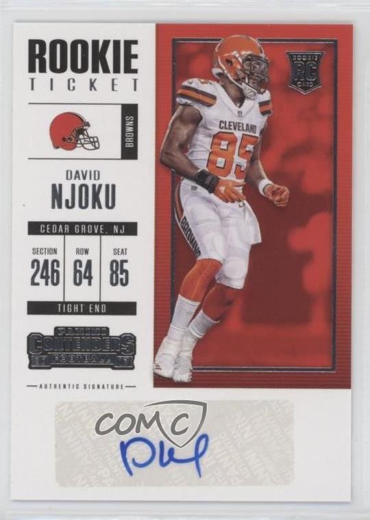 2017 Panini Contenders Rookie Ticket David Njoku #114 Rookie Auto RC yn4