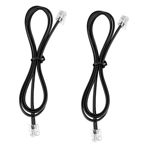 RJ12 Cable Phone Cord RJ12 6P6C Male to Male Straight Wired for 3.3FT Black