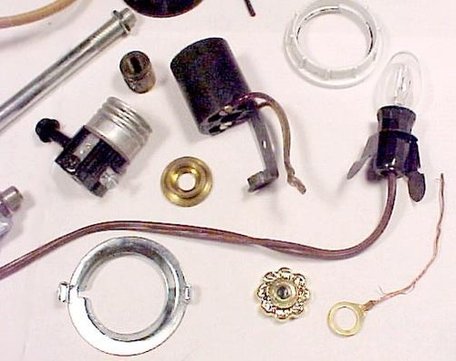 Light Lamp Parts 25 Pcs Finial Night Lite Socket Switch Plug Ring Loop Post Cap - Picture 5 of 10
