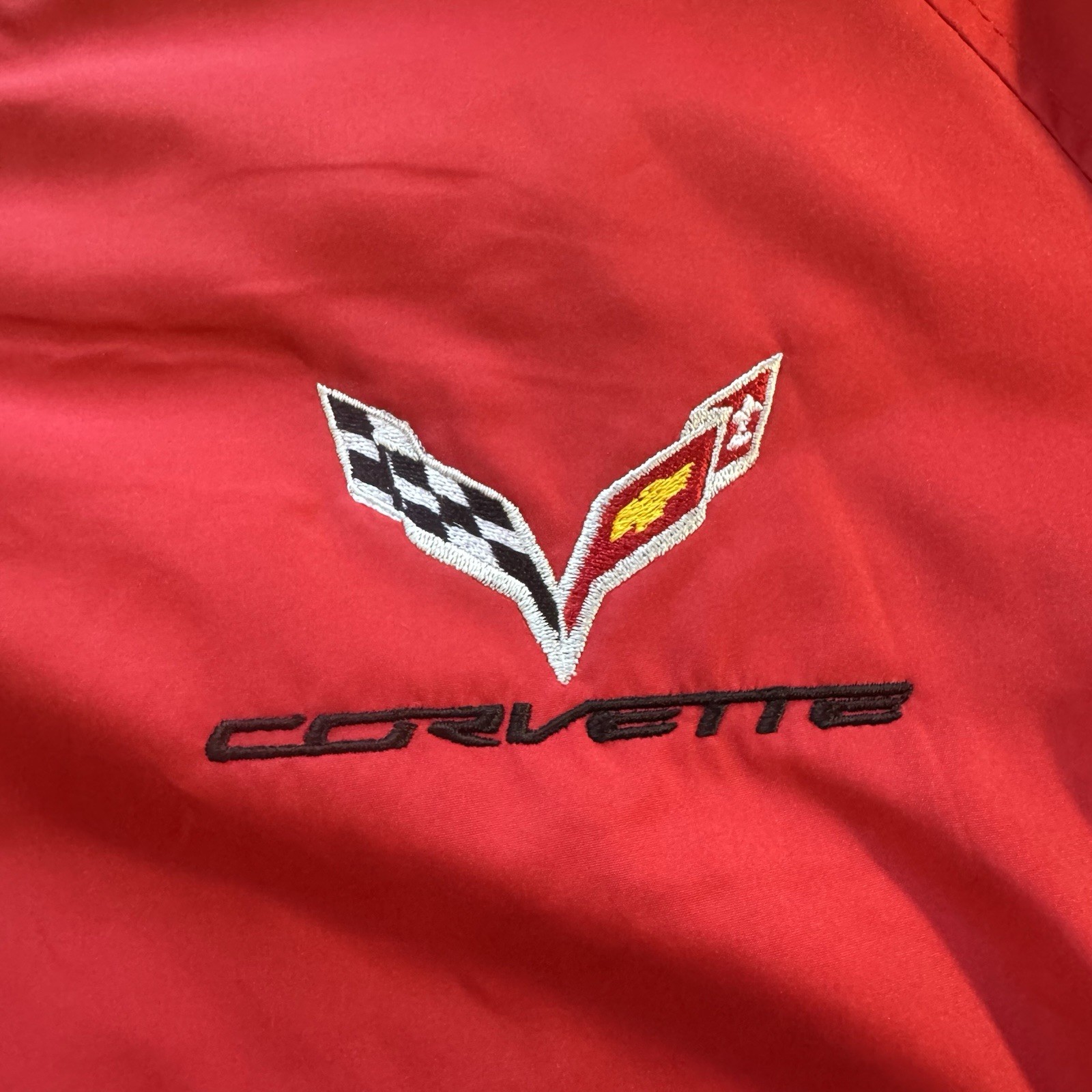 Corvette Racing Lined Pullover Jacket Red Size La… - image 4