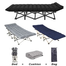 Extra Wide Heavy Duty Single Folding Bed Camping Travel Guest Lightweight + Bag