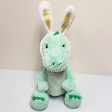 FAO Schwarz Green Dinosaur Bunny Ears Headband Stuffed Animal Plush