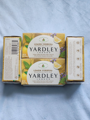 4x Yardley London Lemon Verbena Bar Soap 4.25 oz   Natural Fresh Scent   NEW