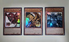 YUGIOH EGYPTIAN GOD SET SLIFER/OBELISK/RA STAMP ULTRA RARE RA05-EN128/129/130