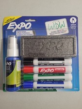 EXPO Low Odor Dry Erase Marker Set Assorted Colors w/Cleaner Eraser