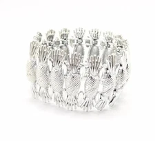 Vintage Sarah Coventry Pineapple Silver Tone Bracelet Chain Retro Funky Summer