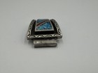 Vintage Navajo M.C. Turquoise & Coral Inlay Watch Band Link Southwest Jewelry — photo 6