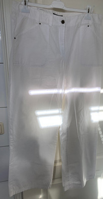 AUTHENTIC Clothing Company womens lightweight trousers size 46 white cotton