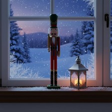 Image of 66cm Nutcracker Decoration Artisanal Tall Wooden Nutcracker Traditional Design