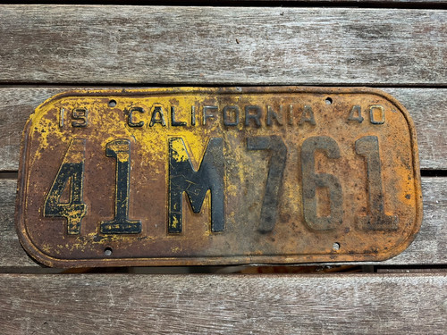1940 California License Plate 41M761