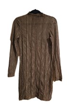 Pretty Little Thing Sheer Brown & Gold Mesh Sheer Bodycon Dress Size 14 