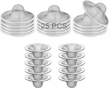 25PCS Bathroom Mesh Sink Drain Strainer, 2.75"  2.125'' Stainless Steel Slop Ba