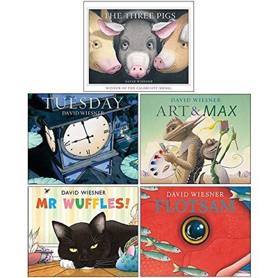 David Wiesner 5 Book Set The Three Pigs, Tuesday,Art and Max, Mr | David Wiesner
