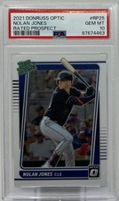 Nolan Jones Rookie PSA 10 - 2021 Donruss Optic Rated Rookie - Guardians, Rockies