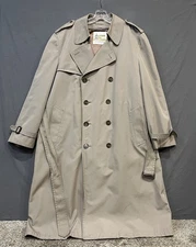 London Fog Trench Coat Men’s 44 Regular Beige Removable Lining Winter Rain