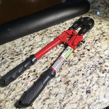 Pittsburgh 12" steel bolt cutter with angled grip and adjustable jaws