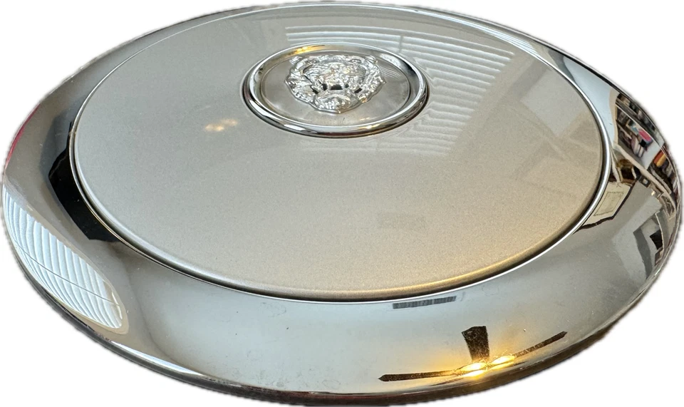 Cubierta del tapacubos central de llanta de rueda OEM Jaguar XJ8 1998-2003 6240 BA PLATEADA de fábrica Foto 3 de 4