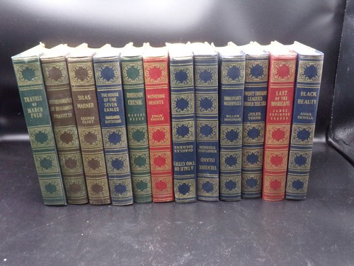 LOT OF 12 WORLD'S POPULAR CLASSICS ART-TYPE EDITION HARD COVER VERNE