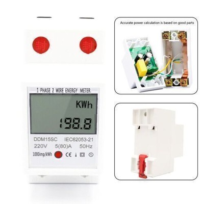 5-80A DDM15SC LCD Digital Display Single Phase Din Rail/Electronic Energy M S4X3