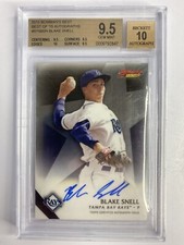 Blake Snell 2015 Bowman's Best of '15 Autograph BGS 9.5 9.5 9.5 10 Subs 10 Auto