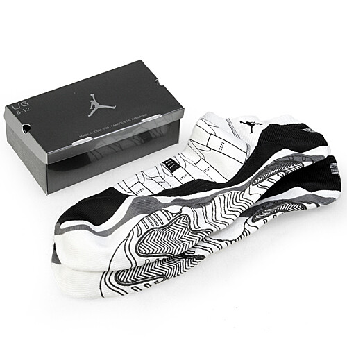 Jordan Mens Printed Bootie Design Ankle Socks Size Black White XL - Picture 3 of 4