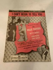 1945 A Can't Begin To Tell You From The Dolly Sisters Betty Grable Sheet Music