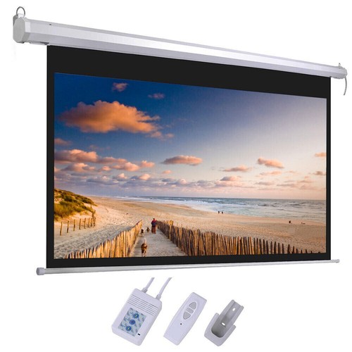 92"16:9 HD Electric Motorized Projector Screen Projection Theater Remote Control