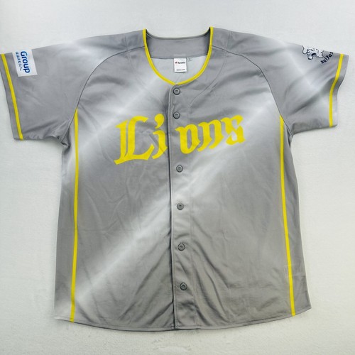 Saitama Seibu Lions Baseball Jersey Adult Large Gray Japan Tokyo NPB Shirt Mens