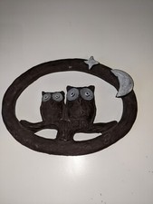 Keramik Wandbild Eule Handarbeit Unikat Eule Geschenk Dekoration 19 x 15 cm Ton