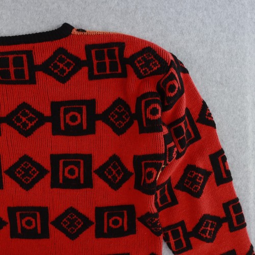 Kitty Hawk Vivian Wang Womens Size Small Sweater Colorful Geometric Design VTG - Picture 12 of 14