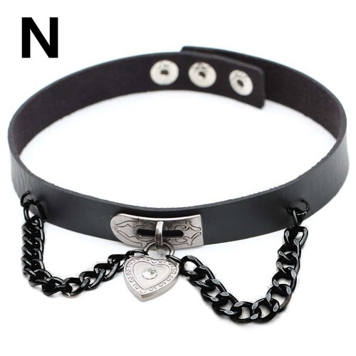Women Adjustable Punk Choker Necklaces Collar Rivet PU Leather Alloy Hip Hop 1PC - Picture 25 of 27