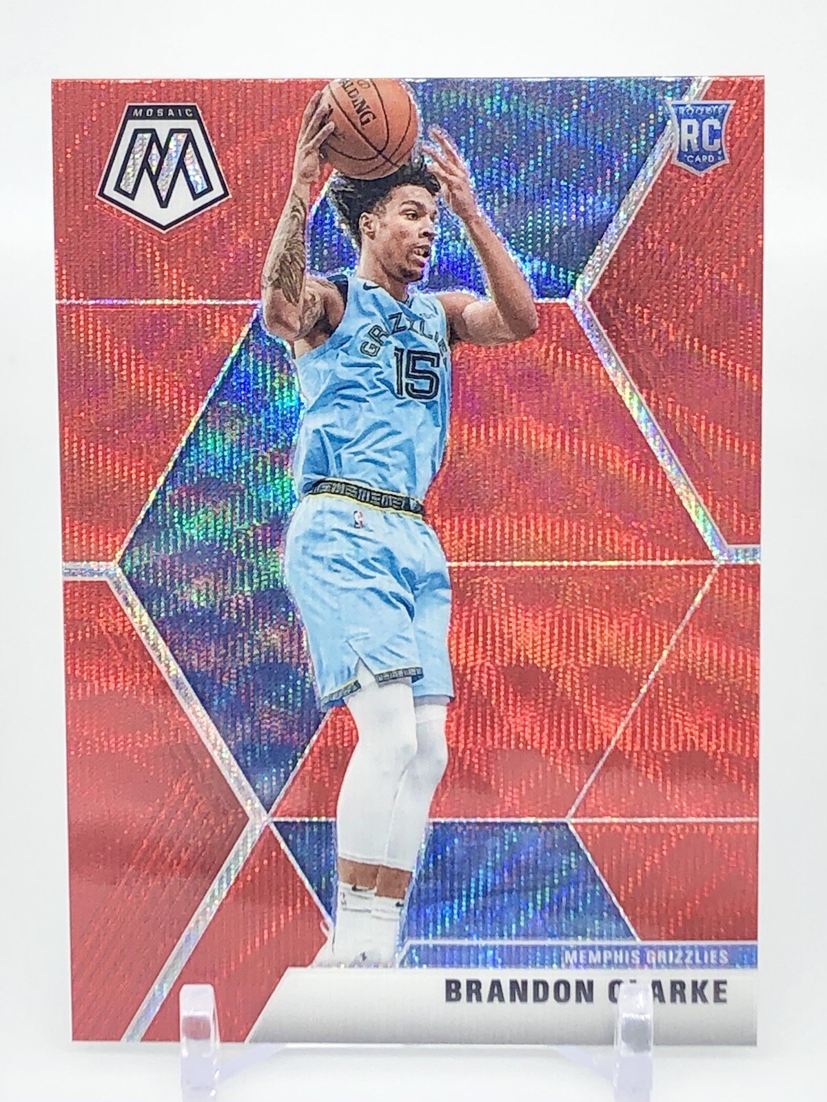 Brandon Clarke 2019-20 Mosaic RC Rookie Red Wave Prizm SP #207 Memphis Grizzlies