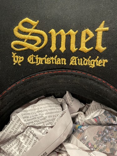 Vtg SMET by Christian Audigier Rhinestones Trucker Hat Red BlackOne Size - Picture 3 of 6