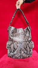 Vintage Sergio Rossi Grey Python Leather Bag Retail $4.3k