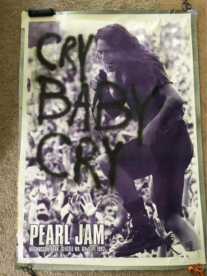 Pearl Jam Subway Poster Magnusson Park, Seattle, WA 1992 Eddie