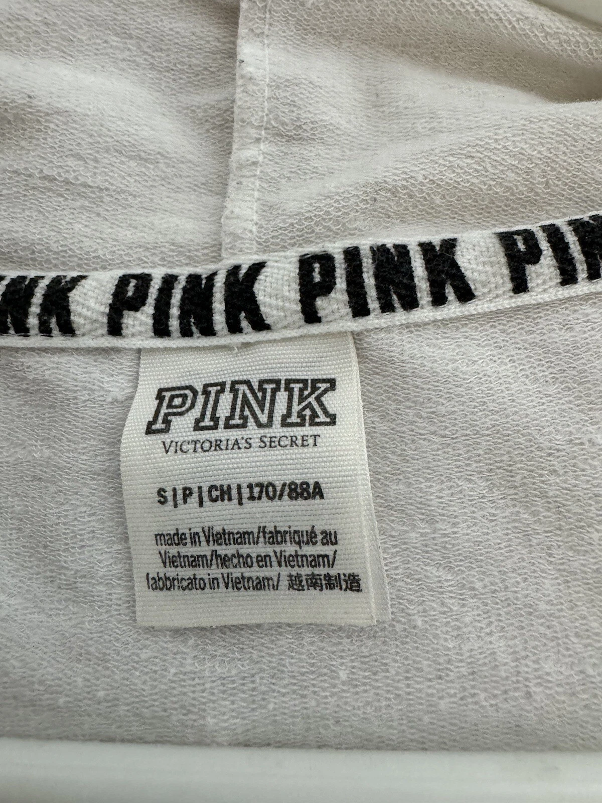 UNDERCOVER felpa con cappuccio rosa victorias secret 3 4 con cerniera piccola