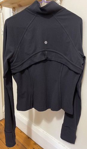 Lululemon Womens Black Define Cropped Jacket Ribbed Nulu 8US/12AU Activewear GUC - Picture 3 of 18