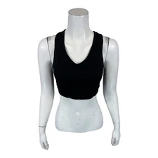 AnyBody Rib Knit Seamless Cozy Lounge Bralette Set of 2 Black/White Large Size