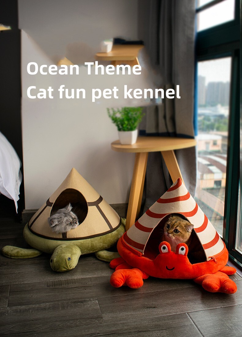 Cat Nest Crab Turtle Shaped Cat Sofa Bed Cute and Comfortable Pet