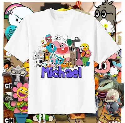 GILDAN Amazing World of Gumball Group Custom T-Shirt Personalize Birthday Tshirt Darwin
