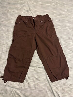 Womens Johns Bay Cargo Capri Pants BROWN Size