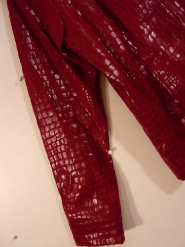 Ladies SELENE SPORT Ruby-Red Reptile Print Zip Lined Jacket/Top Size 8 STUNNING - Picture 3 of 9