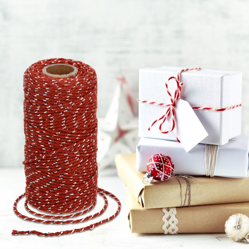 2 Rolls Gift Wrapping Rope Cotton Baking Twine Cord for Jewelry Making